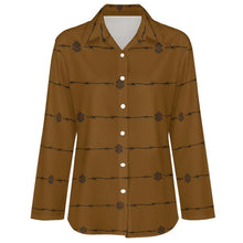 Load image into Gallery viewer, Baha Ranch Son of a Bitch Barbwire Long Sleeve Blouse
