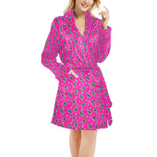 Load image into Gallery viewer, Hot Pink Lightning Bolt Women's Western Bath Robe
