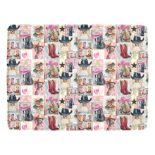 Load image into Gallery viewer, Danilo Painted Cowgirl Collage Throw Blanket 60" x 80" Ultra-Soft Micro Fleece Blanket 60" x 80" Made in America

