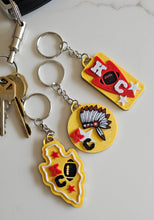 Load image into Gallery viewer, Set of 3 3D Print Chiefs Arrowhead Kc Kansas City Football Keychains Made in America
