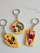 Load image into Gallery viewer, Set of 3 3D Print Chiefs Arrowhead Kc Kansas City Football Keychains Made in America
