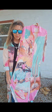Load image into Gallery viewer, Baha Ranch Retro Pop Western Desert Cowboy Button Up Shirt Dress Duster

