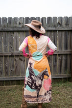 Load image into Gallery viewer, Baha Ranch Retro Pop Western Desert Cowboy Button Up Shirt Dress Duster
