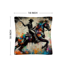 Load image into Gallery viewer, Painted Cowboy Throw Pillo Case Made in America
