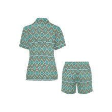 Load image into Gallery viewer, Turquoise Aztec Western Women&#39;s Pajama Set

