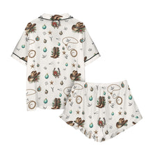 Load image into Gallery viewer, Boots and Brands Western Cowgirl Cowboy Satin Short Pajama Sets
