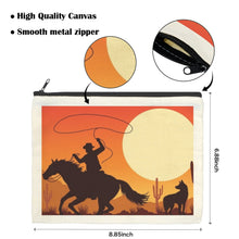 Load image into Gallery viewer, Cowboy Sunset Cosmetic Bag Pack of 5 Made in America
