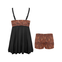 Load image into Gallery viewer, Tooled Leather Print Swim Dress &amp; Shorts Set
