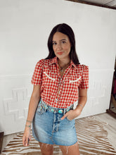 Load image into Gallery viewer, The Gingham Top in Red-BEST SELLER
