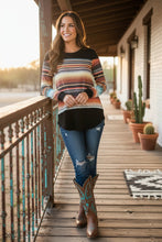 Load image into Gallery viewer, Los Alamos Serape Print Long Sleeve Top Made in America
