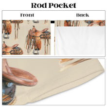 Load image into Gallery viewer, Saddle Print Window Curtain Drapes 52&quot;x63&quot; Made in America
