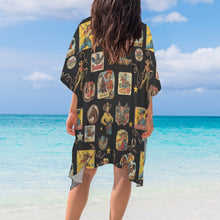 Load image into Gallery viewer, Vintage Cowgirl Collage Kimono Coverup Duster
