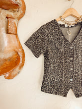 Load image into Gallery viewer, The Logan Leopard Denim Top
