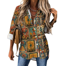 Load image into Gallery viewer, Baha Ranch Colores de Mexico Dia de los Muertos Button Up Blouse
