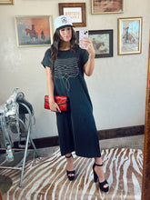 Load image into Gallery viewer, The Western Boot Stitch T-Shirt Dress in Brown
