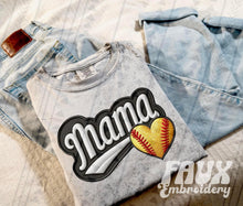 Load image into Gallery viewer, FAUX Varsity Mama Sweatshirt
