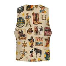 Load image into Gallery viewer, Baha Ranch Vintage Western Cowboy Collage Men's Sleeveless Suit Vest
