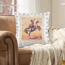 Load image into Gallery viewer, Baha Ranch Stamped Rodeo Cowboy Velvety Soft Pillow Case Made in America
