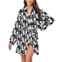Load image into Gallery viewer, Cowboy Women&#39;s Long Sleeve Belted Satin Feel Dressing Lounge Robe
