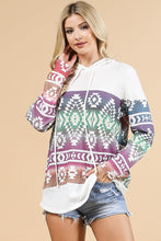 Load image into Gallery viewer, Chama Valley Aztec Print Waffle Knit Lightweight Hoodie Made in America
