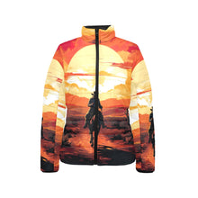Load image into Gallery viewer, Sunset Cowboy Desert Women&#39;s Puffy Bomber Jacket
