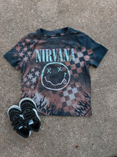 Load image into Gallery viewer, Upcycled by Katie: Nirvana Smiley Face Tee – Hand-Bleached One-of-a-Kind (5T) Shirt – Graphic Tee
