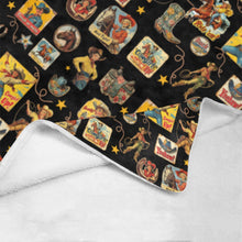 Load image into Gallery viewer, Vintage Cowgirl Collage Micro Fleece Throw Blanket 60" x 80" Made in America
