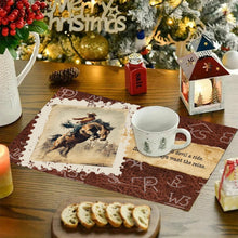 Load image into Gallery viewer, 7 Pieces Rodeo Phrases Cowboy Table Runner and Placemats Set Made in USA
