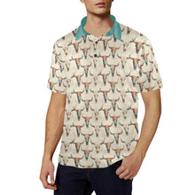 Load image into Gallery viewer, Baha Ranch Colored Skulls Men's Polo Style Shirt
