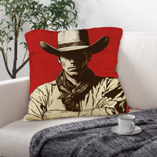 Load image into Gallery viewer, Serious Cowboy Throw Pillow Case Made in America
