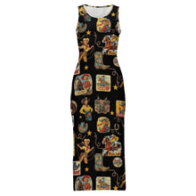Load image into Gallery viewer, Vintage Cowgirl Collage Bodycon Side Slit Maxi Dress
