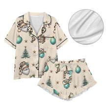 Load image into Gallery viewer, Country Cow Print Christmas Satin Short Pajama Sets
