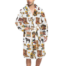 Load image into Gallery viewer, Cowboy Collage Western Men&#39;s Bath Robe
