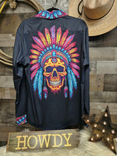 Load image into Gallery viewer, Indian Skull Unisex Western Button Up Shirt
