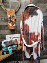 Load image into Gallery viewer, Sample Sale Brown Cowhide Print Women&#39;s Western Bath Robe size LARGE
