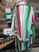 Load image into Gallery viewer, Sample Sale Turquoise Serape Women's Western Bath Robe size LARGE
