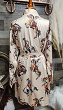 Load image into Gallery viewer, Vintage Cowgirl Women&#39;s Long Sleeve Belted Satin Feel Dressing Lounge Robe
