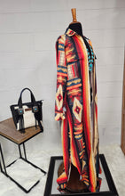 Load image into Gallery viewer, Colores De Mexico Southwestern Aztec Serape Long Sleeve Shirt Dress Duster
