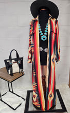 Load image into Gallery viewer, Colores De Mexico Southwestern Aztec Serape Long Sleeve Shirt Dress Duster
