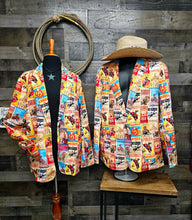 Load image into Gallery viewer, Women&#39;s Vintage Rodeo Poster Blazer
