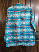 Load image into Gallery viewer, Teal Blue Aztec Men&#39;s Western Blazer
