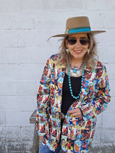 Load image into Gallery viewer, Cowboy Collage Women&#39;s Western Blazer
