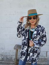 Load image into Gallery viewer, Black White Cowboy Women&#39;s Western Blazer
