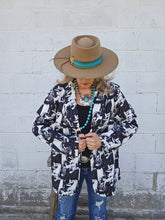 Load image into Gallery viewer, Black White Cowboy Women&#39;s Western Blazer
