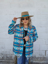 Load image into Gallery viewer, Teal Aztec Women&#39;s Western Blazer
