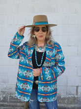 Load image into Gallery viewer, Teal Aztec Women&#39;s Western Blazer
