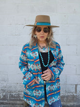 Load image into Gallery viewer, Teal Aztec Women&#39;s Western Blazer
