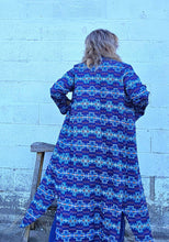 Load image into Gallery viewer, Navy Aztec Women&#39;s Western Duster Dress
