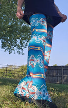 Load image into Gallery viewer, Teal Aztec Flare Pants
