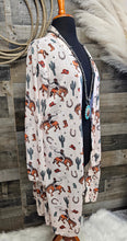 Load image into Gallery viewer, Rodeo Cowboy Print Lightweight Cardigan

